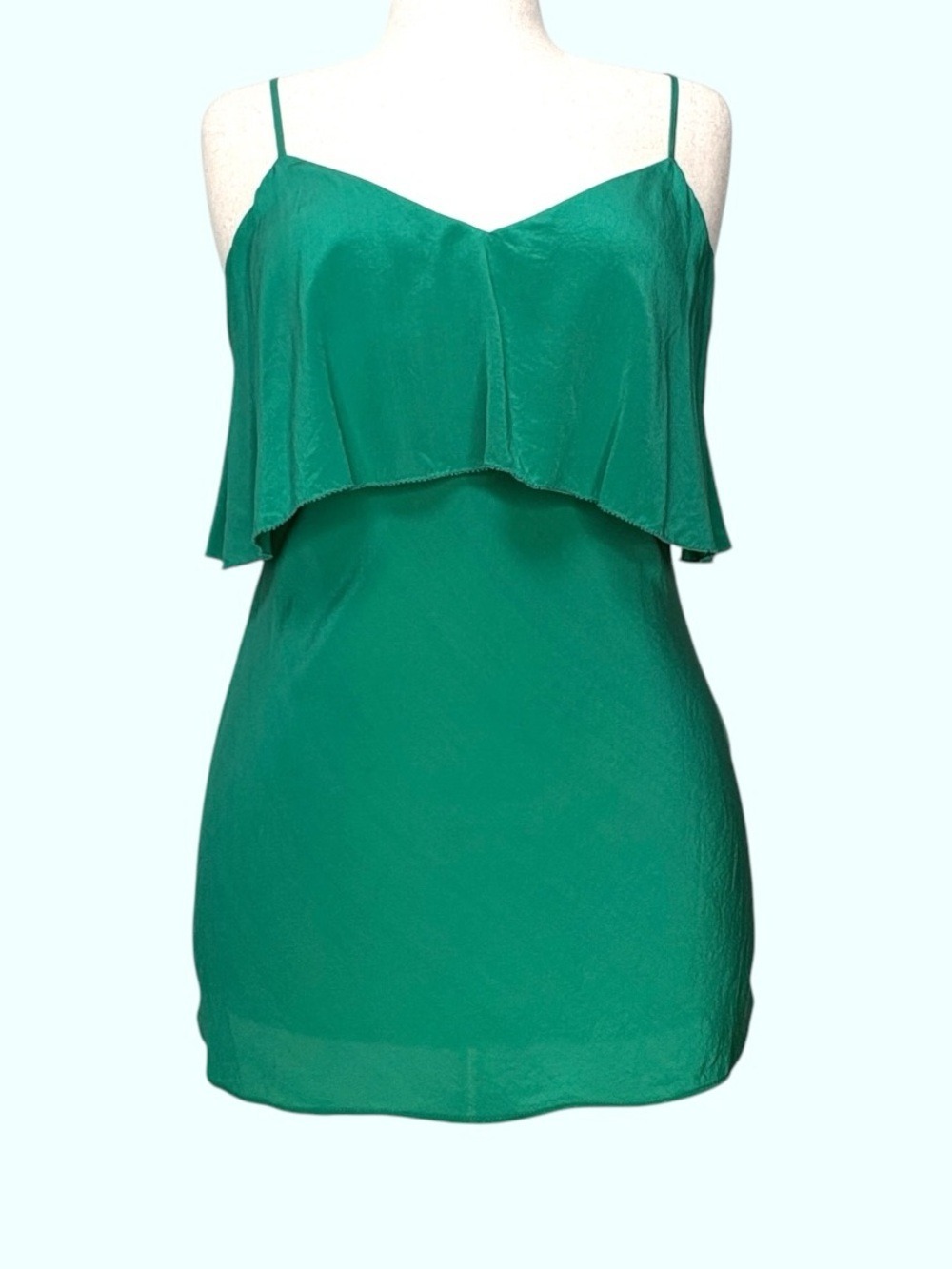 90s Diane von Furstenberg Silk Asymmetrical Ruffle Cami Top Size M Indie Sleaze - Picture 9 of 10